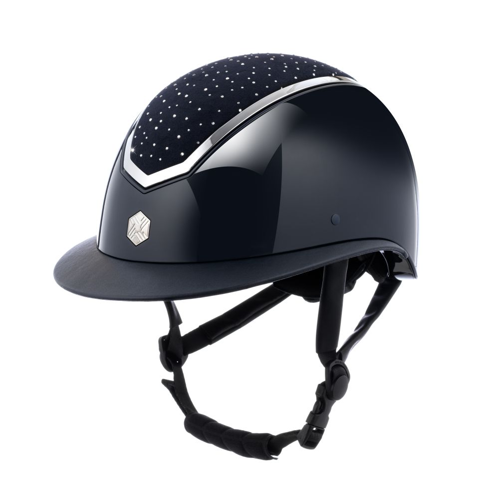 Charles Owen EQX Kylo Crystal Gloss Wide Peak Riding Helmet - Childrens sizes