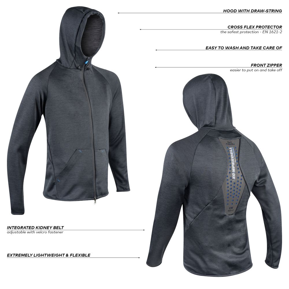 Komperdell - Mens Full Zip Hoody with Back Protection