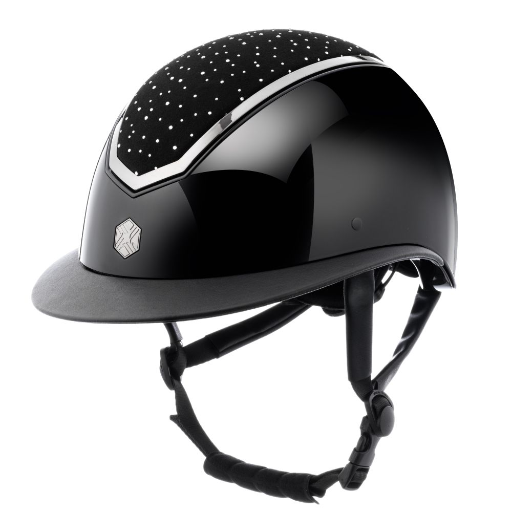 Charles Owen EQX Kylo Crystal Gloss Wide Peak Riding Helmet - Childrens sizes