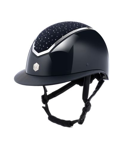 Charles Owen EQX Kylo Crystal Gloss Wide Peak Riding Helmet - Childrens sizes